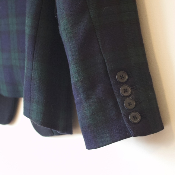 Vintage | Blue and Green Tartan Blazer - Picture 7 of 7